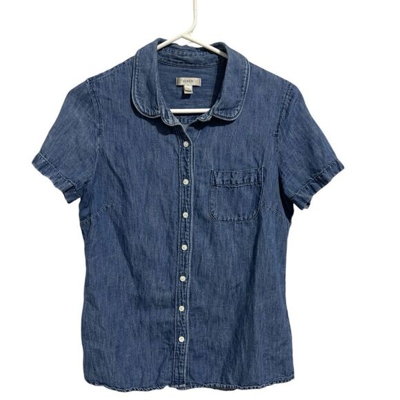 J. Crew Peter Pan Collar Chambray Button Down Shirt - Picture 1 of 3